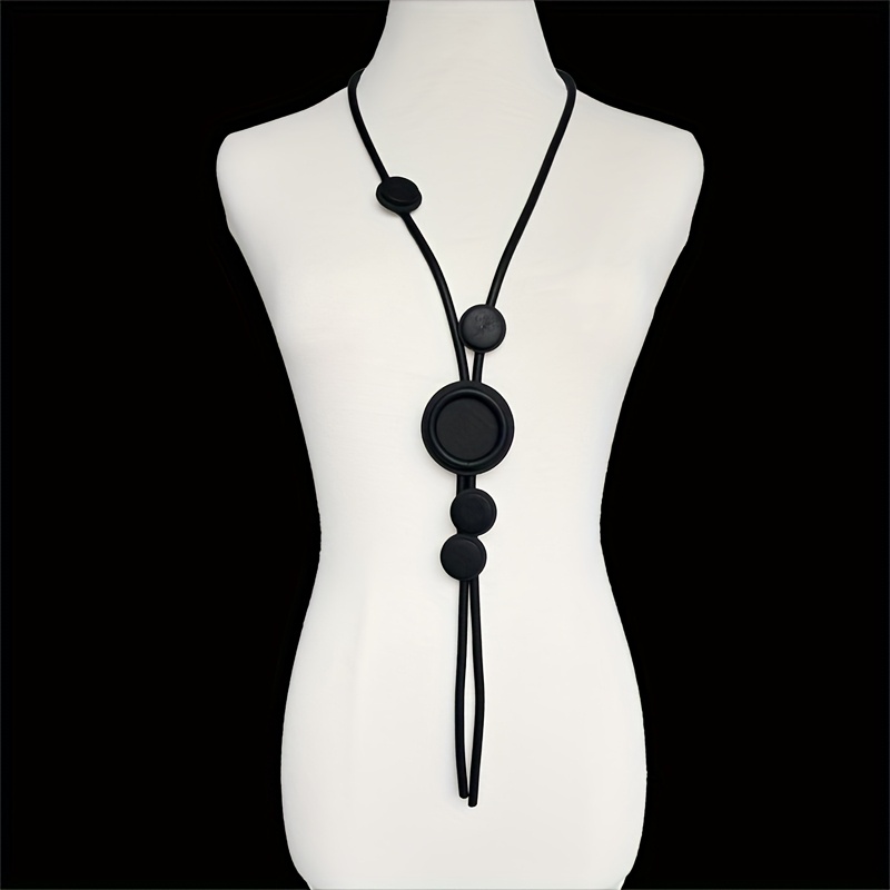 Women's Bohemian Long Necklace, Colorful Beads with Cord
